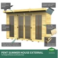 8ft x 6ft Pent Summer House (Full Height Window)