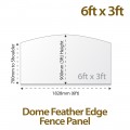 Featheredge Dome Closeboard Fence Panel 6ft x 3ft