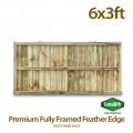 6ft x 3ft Fully Framed Featheredge Tanalised Treated Heavy Duty Fence Panel