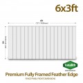 6ft x 3ft Fully Framed Featheredge Tanalised Treated Heavy Duty Fence Panel