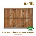 6ft x 4ft Fully Framed Featheredge Tanalised Treated Heavy Duty Fence Panel