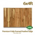 6ft x 4ft Fully Framed Featheredge Tanalised Treated Heavy Duty Fence Panel