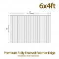 6ft x 4ft Fully Framed Featheredge Tanalised Treated Heavy Duty Fence Panel