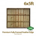 6ft x 5ft Fully Framed Featheredge Tanalised Treated Heavy Duty Fence Panel