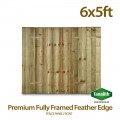 6ft x 5ft Fully Framed Featheredge Tanalised Treated Heavy Duty Fence Panel