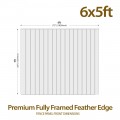 6ft x 5ft Fully Framed Featheredge Tanalised Treated Heavy Duty Fence Panel