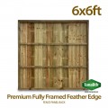 6ft x 6ft Fully Framed Featheredge Tanalised Treated Heavy Duty Fence Panel