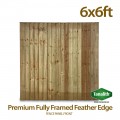 6ft x 6ft Fully Framed Featheredge Tanalised Treated Heavy Duty Fence Panel