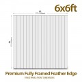 6ft x 6ft Fully Framed Featheredge Tanalised Treated Heavy Duty Fence Panel