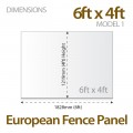 6ft x 4ft Model 1 Fence Panel