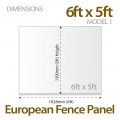 6ft x 5ft Model 1 Fence Panel