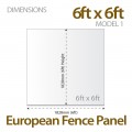 6ft x 6ft Model 1 Fence Panel