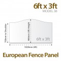 6ft x 3ft Model 38 Fence Panel