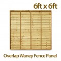 Overlap waney fence panel 6ft x 6ft