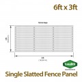 6ft x 3ft Single Slatted Fence Panel