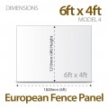 6ft x 4ft Model 4 Fence Panel