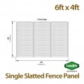 6ft x 4ft Single Slatted Fence Panel