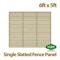 6ft x 5ft Single Slatted Fence Panel