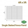 6ft x 5ft Single Slatted Fence Panel