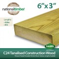 C24 Construction Timber Tanalised Structural Wood 6x3 at 6m